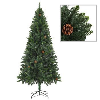 Árbol De Navidad Artificial Con Piñas Verde 180 Cm Vidaxl