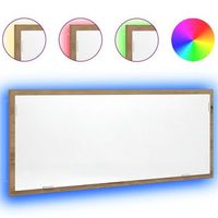 espejo de bano led madera ingenieria roble artisan 100x85x37cm vidaxl