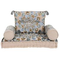 sillon set 4 algodon 90x55x18 doble azul