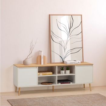 Mueble tv 2 puertas color blanco