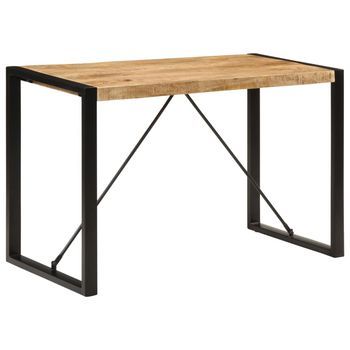 Mesa De Comedor Madera Maciza De Mango Rugoso 120x55x76 Cm Vidaxl