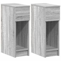mesillas de noche con cajon 2 unidades gris sonoma 20x36x60 cm