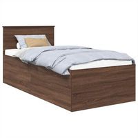 estructura de cama con cabecera roble marron 75 x 190 cm vidaxl