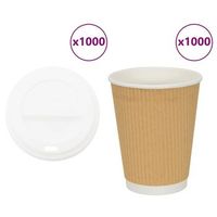 vasos de cafe de papel con tapa 1000 uds 12oz 300ml vidaxl