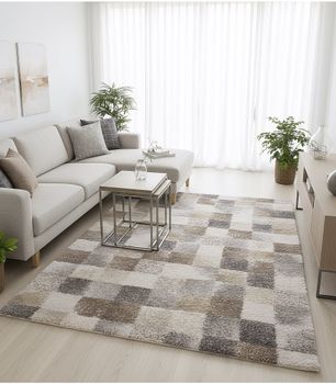 Mehari 245 - Alfombra de moderna diseño de cuadros