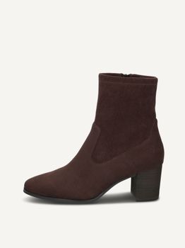 CAPRICE Bootie, brown, made of Textiles with Block heel, Size 38.5