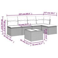 conjunto de sofas de ocio al aire libre con cojines combinacion de 6 piezas