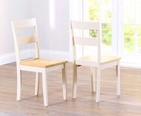 chiltern oak and cream dining chairs - cream