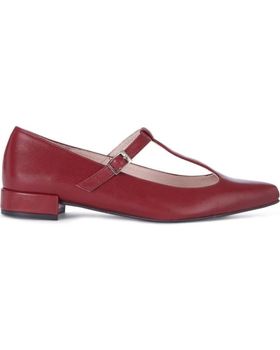 de MENINA STEP WOMENS POINTED TOE STRAPPY SANDALS BURGUNDY