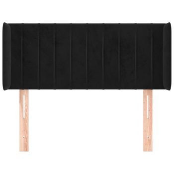 Cabecero Cama Mueble De Dormitorio De Terciopelo 103 X 16 X 78/88 Cm Negro M02_0008320