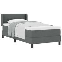 cama individual  cama para adulto  cama tipo box spring con cabecera gris oscuro 200 x 90 cm tela