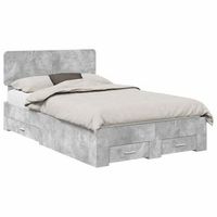 estructura de cama con cabecera gris concreto 120 x 200 cm