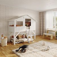 mathy by bols original treehouse cabin bed handmade in a choice of 26 colours - mathy moss grey
