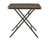mesa plegable lillestrom exterior metalplastico 78x78x74cm - efecto madera encasa