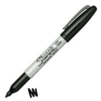 sharpie permanent marker fine tip 10mm line bk pk12