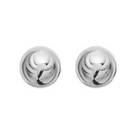silver domed stud earrings - 5mm - f0208