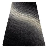 alfombra moderno flim 006-b1 shaggy olas - structural gris 80x150 cm