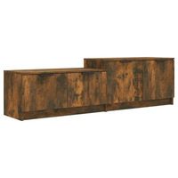 mueble tv  mueble de salon  armario tv madera contrachapada roble ahumado 1585x36x45cm