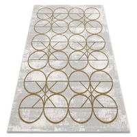 alfombra emerald exclusivo 1010 glamour elegante circulos crema  oro 180x270 cm