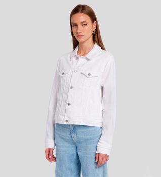 7 For All Mankind para mujer. 7U926549SL7 Chaqueta Classic Trucker blanco (L), Casual, Lyocell