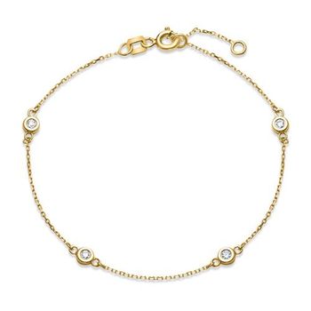 Pulsera para mujer en oro 9 quilates con circonita