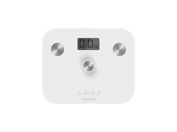 Báscula de baño - Cecotec Surface Precision EcoPower 10100 Full Healthy White, Hasta 180 kg, Sin pilas, Inteligente, IMC, Cristal templado, Blanco
