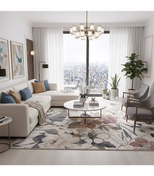 Argentum 63557 - Alfombra moderna con dibujo de flores