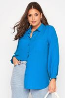 camisa azul de cuadros vichy mujer curvy y tallas grandes yours
