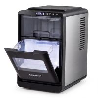 costway maquina de hielo sobremesa 12kg24h con grosor ajustable autolimpieza panel control pala cesta 16 cubitos 15min para bar hogar oficina