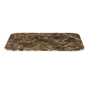 Tablero de vidrio efecto mármol marrón de 70 cm