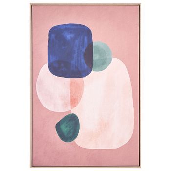 Lienzo Cuadro De Pared 93 X 63 Cm Marco Mdf Sintético Abstracto Geométrico Multicolor Adelfia