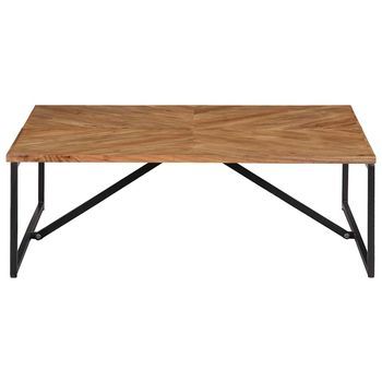 Mesa De Centro 110x110x36 Cm Madera Maciza De Acacia Y Hierro Con Recubrimiento En Polvo - Marrón