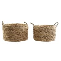 cesta set 2 junco 51x51x30 natural marron