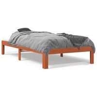 cama sin colchon madera maciza de pino marron cera 100x200 cm vidaxl