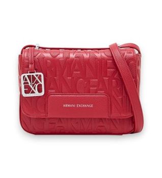 A|X Armani Exchange para mujer. XW001577AF15774U5102 Bandolera con logotipo en relieve y correa ajustable rojo (OSFA), Casual, Poliéster