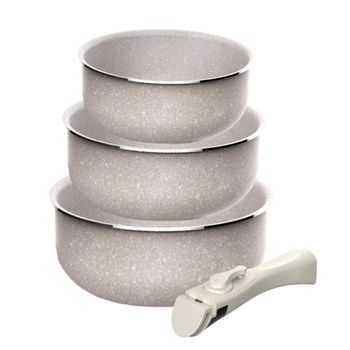 Juego de cacerolas aluminio prensado Ø16,18,20 cm