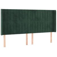 cabecero cama mueble de dormitorio con led de terciopelo 203 x 16 x 118128 cm verde oscuro m020002068