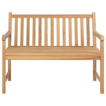Banco De Jardín | Banco De Exterior | Silla De Jardín De Madera Maciza De Teca 114 Cm
