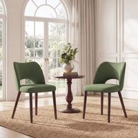 set de 2 sillas de comedor smartue tela respaldo abierto curvo 46x50x77 verde