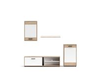 compacto tv roble y blanco sollo