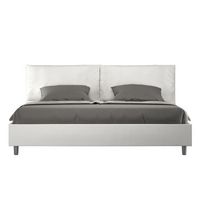 cama matrimonial con somier acolchada 200x210 cuero sintetico blanco antea large