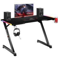 mesa gaming huzaro 120 cm pvc acero led rgb multicolor