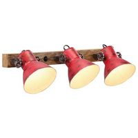 lampara de pared rojo desgastado 25 w e27 65x25 cm vidaxl