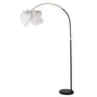 lampara de pie con plumas blancas cm 100x150-180