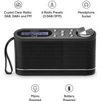 roberts play10 portable dabr radio - black black