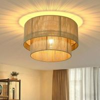 lampara de techo retro para dormitorio e27 amarilla fabricada en cuerda de yute natural adecuada para salones cocinas bombilla no incluida zmh