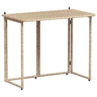 mesa de jardinrmesa para exterioresrmesa de patio plegable ratan sintetico beige 90x51x75 cm