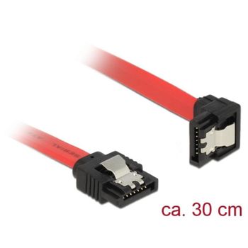 Cable SATA Delock 0,3 m Macho/Macho Negro/Rojo 6 Gb/s
