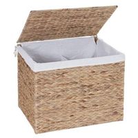 cesto para la ropa sucia caja de almacenamiento 2 compartimentos jacinto de agua 50x60x43cm 129l 040003774