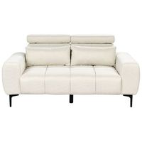 sofa moderno tapizado 2 plazas de tela con reposacabezas ajustable crema vegamo - beige